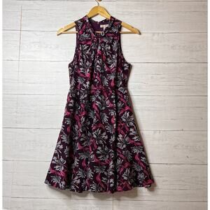 Rebecca Taylor Dress Womens Size 4 Pink & Purple Mystic Garden 100% Silk Floral